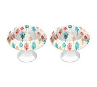 NWTRJ Confezione da 2 pomelli rotondi per cassetti in stile moderno, con frecce color corallo e foglia di tè, per casa, ufficio, cucina