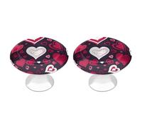 NWTRJ Confezione da 2 pomelli rotondi per cassetti in stile moderno, con scritta "Happy Valentine's Day", per casa, ufficio, cucina
