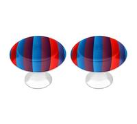 NWTRJ Confezione da 2 pomelli rotondi verticali per cassetti in stile moderno, colore rosso e blu, per casa, ufficio, cucina