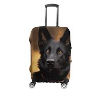 NWTRJ Copertura elastica lavabile per valigie da viaggio con cane pastore tedesco, antipolvere, antigraffio, adatta per bagagli da 48 a 81 cm, colore nero, Stile:, M
