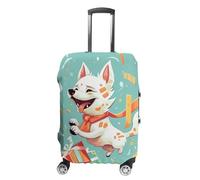 NWTRJ Copertura elastica lavabile per valigie da viaggio con illustrazione regalo con cane che tiene la copertura antipolvere antigraffio per valigie adatta a bagagli da 48-81 cm, S