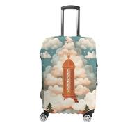 NWTRJ Copertura per bagagli da viaggio con albero di Natale tra le nuvole, elastica, lavabile, antipolvere, antigraffio, adatta per bagagli da 48 a 81 cm, L