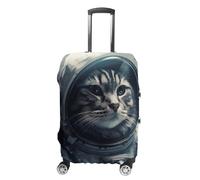 NWTRJ Copertura per bagagli da viaggio con astronauta gatto nello spazio, elastica, lavabile, antipolvere, antigraffio, adatta per bagagli da 48 a 81 cm, Stile:, S