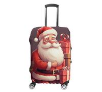 NWTRJ Copertura per bagagli da viaggio con Babbo Natale e regali in stile cartone animato, elastica, lavabile, antipolvere, antigraffio, adatta per bagagli da 48 a 81 cm, S