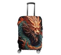 NWTRJ Copertura per bagagli da viaggio con drago cinese, elastica, lavabile, antipolvere, antigraffio, adatta per bagagli da 48 a 81 cm, Stile:, S