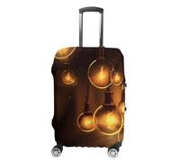 NWTRJ Copertura per bagagli da viaggio con luci rotonde, elastica, lavabile, antipolvere, antigraffio, adatta per bagagli da 48 a 81 cm, L