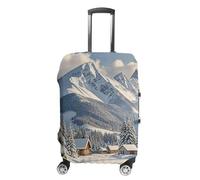 NWTRJ Copertura per bagagli da viaggio con scena della neve invernale, elastica, lavabile, antipolvere, antigraffio, adatta per bagagli da 48 a 81 cm, Stile:, L