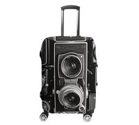 NWTRJ Copertura per bagagli da viaggio per fotocamera vintage, elastica, lavabile, antipolvere, antigraffio, adatta per bagagli da 48 a 81 cm, Stile:, L