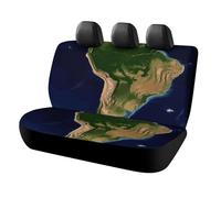 NWTRJ Coprisedili posteriori per auto, motivo Sud America, con immagine satellitare, morbidi, impermeabili, antipolvere, antigraffio, universali, adatti alla maggior parte dei camion, SUV, furgoni