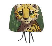 NWTRJ Cute Cheetah - Set di 2 coperture per poggiatesta auto, morbide, traspiranti, per auto, camion, SUV, furgoni