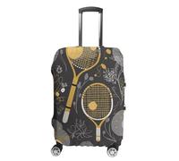 NWTRJ Divertente copertura per bagagli da viaggio per racchette da tennis e palline da tennis, elastica, lavabile, antipolvere, antigraffio, adatta per bagagli da 48 a 81 cm, Stile:, L