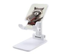 NWTRJ Divertente Raccoon Supporto per telefono cellulare ad angolo regolabile in altezza Supporto pieghevole per telefono da tavolo compatibile con tutti i telefoni cellulari