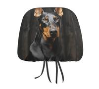 NWTRJ Doberman, coperture per poggiatesta auto, morbide, traspiranti, universali, adatte per auto, camion, SUV, furgoni, accessori interni auto, confezione da 2