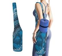 NWTRJ Dragon Cool Blue - Borsa lunga per tappetino da yoga, con grande tasca laterale, adatta per la maggior parte dei tappetini da yoga