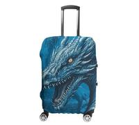 NWTRJ Dragon Cool Blue - Copertura elastica lavabile per valigia, antipolvere, antigraffio, adatta per bagagli da 48 a 81 cm, colore: blu, Stile:, S