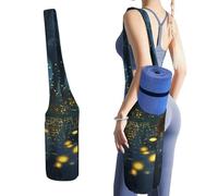 NWTRJ Fireflies - Borsa lunga per tappetino da yoga, con grande tasca laterale, adatta per la maggior parte dei tappetini da yoga