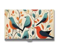 NWTRJ Flock Of Birds Porta biglietti da visita sottile portatile custodia per biglietti da visita in metallo tasca porta biglietti da visita portafoglio per uomo donna ufficio viaggi