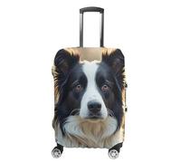 NWTRJ Graziosa copertura per bagagli da viaggio con Border Collie, elastica, lavabile, antipolvere, antigraffio, adatta per bagagli da 48 a 81 cm, Stile:, L