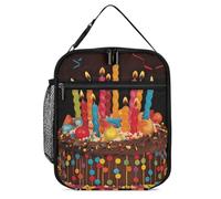 NWTRJ Happy Birthday Big Cake Lunch Box Borsa per il pranzo riutilizzabile a prova di perdite isolata termica Tote per donne uomini lavoro ufficio picnic