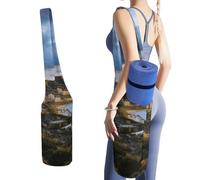NWTRJ Hawaii Skyline Diamante Testa Vulcano Yoga Mat Borsa Lunga Tote Yoga Borsa con Grande Tasca Laterale Yoga Mat Carrier Fit Most Size Mats