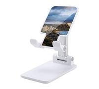 NWTRJ Hawaii Skyline - Supporto per telefono cellulare con testa di diamante vulcano ad angolo regolabile in altezza, supporto pieghevole per telefono da tavolo compatibile con tutti i telefoni