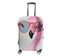 NWTRJ Hello Glasses Flamingo Travel Luggage Cover Elastico Lavabile Copertura Antipolvere Anti-Graffio Valigie Protector Adatto 19-32 Pollici Bagagli, Stile:, L