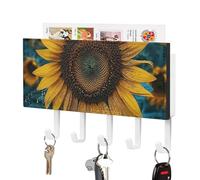 NWTRJ Il più bel portachiavi a forma di girasole per portachiavi da parete con 5 ganci decorativo organizer per chiavi per ingresso, porta d'ingresso, corridoio, ufficio