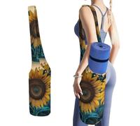 NWTRJ La più bella borsa per tappetino da yoga con girasole lunga tote borsa da yoga con grande tasca laterale per tappetino da yoga si adatta alla maggior parte dei tappetini di dimensioni
