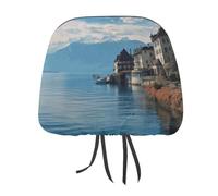 NWTRJ Lake Geneva, copri poggiatesta per auto, morbido, traspirante, universale, adatto per auto, camion, SUV, furgoni, accessori interni auto, confezione da 2