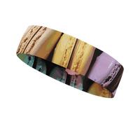 NWTRJ Macaron - Fasce per il sudore con pasticcini aromatizzati al gusto di biscotti, fasce per il sudore, per uomini, donne, fitness, corsa, yoga, ciclismo, stile