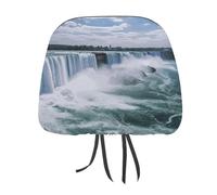 NWTRJ Niagara Falls - Copripoggiatesta per auto, morbido, traspirante, universale, adatto per auto, camion, SUV, furgoni, accessori interni auto, confezione da 2