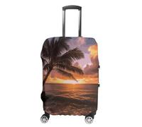 NWTRJ Palm Tree Sunset Beach Travel copertura elastica lavabile valigia copertura antipolvere antigraffio valigia protezione adatta per bagagli da 48 a 81 cm, Stile:, L