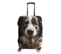 NWTRJ Pastor Border Collie Copertura per bagagli da viaggio, elastica, lavabile, antipolvere, antigraffio, adatta per bagagli da 48 a 81 cm, Stile:, L