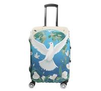 NWTRJ Peace on Earth - Copertura elastica per valigia, lavabile, antipolvere, antigraffio, adatta per bagagli da 48 a 81 cm, Stile:, L