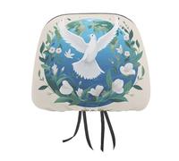 NWTRJ Peace on Earth - Poggiatesta per auto, morbido, traspirante, universale, per auto, camion, SUV, furgoni, accessori interni auto, confezione da 2