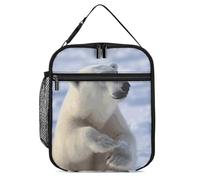 NWTRJ Polar Bear - Borsa termica riutilizzabile per il pranzo, a prova di perdite, isolata, per donne, uomini, lavoro, ufficio, picnic