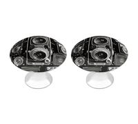 NWTRJ Pomelli per armadietti da cucina 2 pezzi, pomelli per cassetti in stile moderno Manopole per cassetti rotondi per fotocamera vintage per casa ufficio cucina