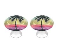 NWTRJ Pomelli per armadietti da cucina 2 pezzi, pomelli per cassetti in stile moderno pomelli rotondi per cassetti con palma tropicale per casa ufficio cucina