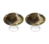 NWTRJ Pomelli per armadietti da cucina 2 pezzi, pomelli per cassetti in stile moderno tira il gatto seduto in campo verde pomelli rotondi per casa ufficio cucina