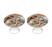 NWTRJ Pomelli per armadietti da cucina confezione da 2, pomelli per cassetti in stile moderno pomelli rotondi per cassetti con stelle marine con guscio marino per casa ufficio cucina