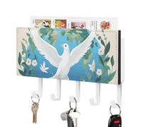 NWTRJ Portachiavi con scritta "Peace on Earth", con 5 ganci, decorativo, per ingresso, porta d'ingresso, corridoio, ufficio
