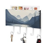 NWTRJ Rivers and Mountains, portachiavi da parete, con 5 ganci, decorativo, per ingresso, porta d'ingresso, corridoio, ufficio