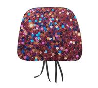 NWTRJ Set di 2 coperture per poggiatesta auto, morbide, traspiranti, con motivo glitterato, universali, adatte per auto, camion, SUV, furgoni, accessori interni auto