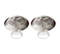 NWTRJ Set di 2 pomelli per armadietti da cucina, pomelli per cassetti in stile moderno per cassetti bianchi carini pomelli rotondi per casa ufficio cucina