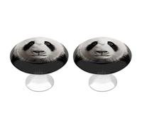 NWTRJ Set di 2 pomelli per armadietti da cucina, pomello per cassettiera in stile moderno con testa di orso Panda Manopole rotonde per cassetti per casa ufficio cucina