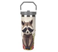 NWTRJ Simpatico bicchiere da 880 ml con manico superiore, in acciaio inox, isolato sottovuoto, tazza da caffè da viaggio con coperchio e cannuccia, bottiglia d'acqua a tenuta stagna per donne e uomini