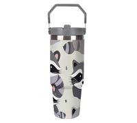 NWTRJ Simpatico bicchiere da 880 ml con manico superiore, in acciaio inox, isolato sottovuoto, tazza da caffè da viaggio con coperchio e cannuccia, bottiglia d'acqua a tenuta stagna per donne e uomini