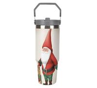 NWTRJ Simpatico Christmas Traditiona - Bicchiere da 880 ml, con manico superiore, in acciaio inox, isolamento sottovuoto, tazza da caffè con coperchio e cannuccia, a prova di perdite, per donne e