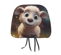 NWTRJ Smiling Lamb, copri poggiatesta per auto, morbido, traspirante, per auto, camion, SUV, furgoni, confezione da 2