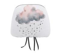 NWTRJ Stars and Clouds - Copripoggiatesta per auto, morbido, traspirante, universale, adatto per auto, camion, SUV, furgoni, accessori interni auto, confezione da 2
